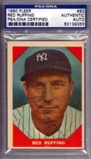   Ruffing Autographed Signed 1960 Fleer Card PSA/DNA #83139355  