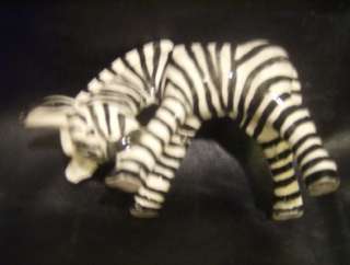 PAIR Vintage Art Pottery Young ZEBRA FIGURINES ~ Nice  
