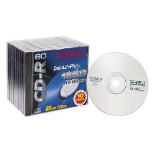  10 pack CDR Media 16x 700MB 80min Datalife Plus with Jewel 