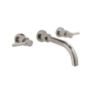   Wall Mount Lav Faucet, Lever Handles,CDC, Satin Nick