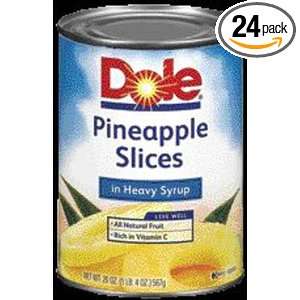 Dole Pineapple Slices in Heavy Syrup, 20 Ounce Cans (Pack of 24)