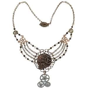  Lets Party By Elope Steampunk Gear Chain Antique Necklace 