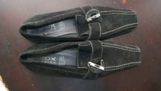 GEOX SPIRA BLACK SUEDE BUCKLE LOAFER SHOES SIZE 38US 8  