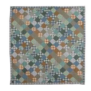  Patch Magic 72 Inch by 72 Inch Chambray Nine Patch Shower 