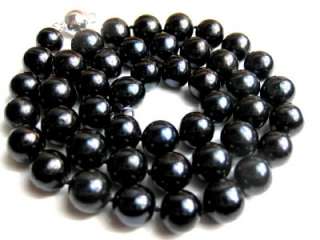 10MM AAA  BLACK FRESHWATER PEARL NECKLACE  
