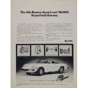  1974 Ad Alfa Romeo SPIDER Veloce Convertible Sports Car 