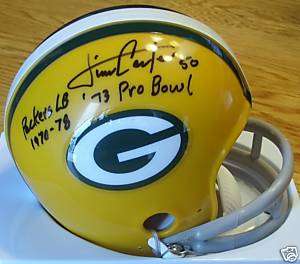 Packers JIM CARTER Signed TB Mini Helmet AUTO w/1970 78  