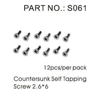  Countersunk Self Tapping Screw 2.6*6 12pcs Sports 