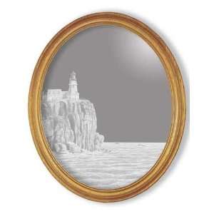  Split Rock Lighthouse II Oval Etched Mirror