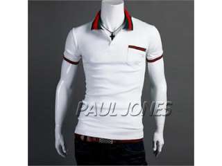 HQ708 Mens Fashion Short Sleeve Polo Shirt T shirt Tops Blouse 4Sizes 