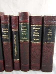 Old World Style LEATHER BOUND DECORATOR Book Lot 14 BURGUNDY  