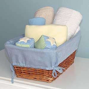  Basket Liner   Blue Chambray Baby