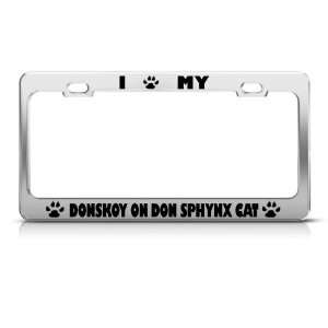 Donskoy Or Don Sphynx Cat Chrome license plate frame Stainless Metal 