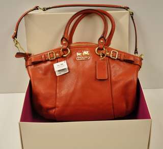   MADISON LEATHER SOPHIA SATCHEL Bag Style 18609 Persimmon Color  