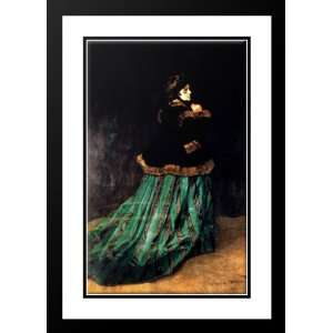   Framed and Double Matted Woman In A Green Dress