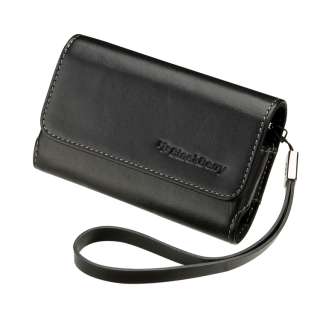 OEM Black Leather Folio Case Pouch Cover with strap BlackBerry TORCH 