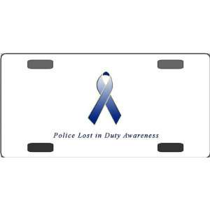  Police Lost in Duty Awareness Ribbon Vanity License Plate 