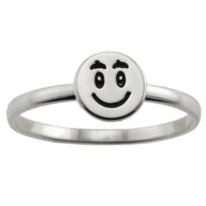  Sterling Silver Smiley Face Ring, Size 7 Jewelry