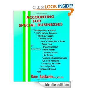 Accounting for Special Business 3rd Edition BSc, ACIT, FCA Dare 