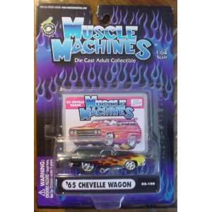  Muscle Machines 65 Chevelle Wagon Black w/ Flames Toys 
