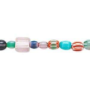  #5215 Bead, chevron glass, multicolored, 6x5mm 13x12mm 