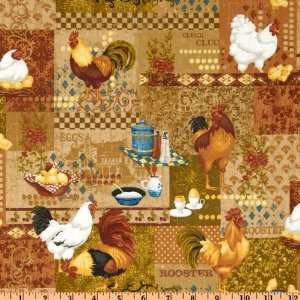  44 Wide Chicken Farm Patch Tan Fabric By The Yard Arts 