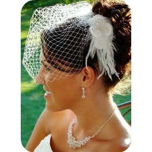 Elegant Feather Hair Fascinator plus Removeable Cage HP 1533 & V 700 
