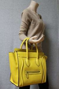   Mini Bright Yellow Pebbled Leather Luggage Bag New Cruise 2012  