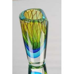    Murano Glass Rainbow Color Sommerso Art Vase 