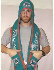 Miami Dolphins 2011 Team Stripe Hooded Knit Scarf with Pockets