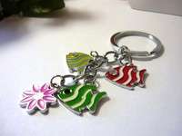 Multi Color Stainless Steel Tropical Fish Key Chain J03  