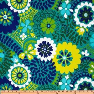   Wide Richloom Solarium Outdoor Luxury Floral Azure Fabric By The Yard