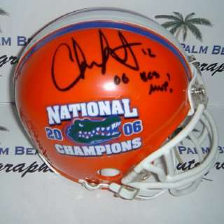 Chris Leak signed Florida Gators BCS Logo Mini Helmet with Inscription 