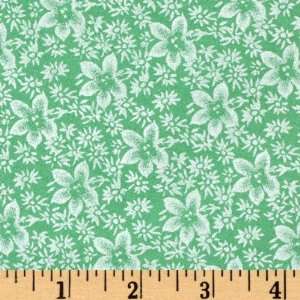  44 Wide Daisy Ditzy White/Green Fabric By The Yard Arts 