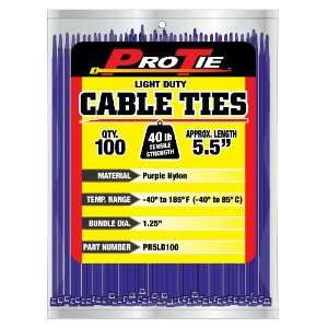 Pro Tie PR5LD100 5.5 Inch Purple Light Duty Color Cable Tie, Purple 