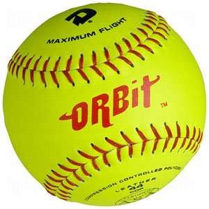   Orbit 12YA Yellow 12 Leather ASA Softballs