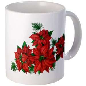  Mug (Coffee Drink Cup) Christmas Holiday Poinsettias 