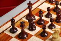   set boxwood blood rosewood on striped bloodwood signature chessboard