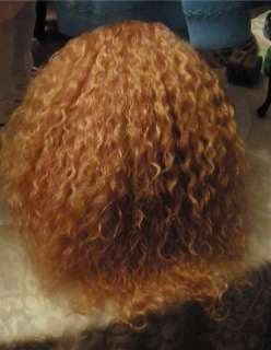 Angora shorn Mohair wig size 8 9 carrot shade beautiful curl MSD bjd 