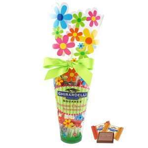 Ghirardelli Chocolate Spring Flower Coronet with Squares Chocolates, 7 