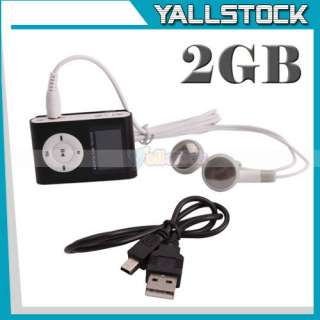 New 2GB Small Screen Clip  Player LCD display Built in USB2.0 