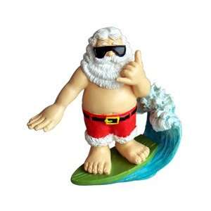    Poly Resin Xmas Ornament / Shaka Surfing Santa
