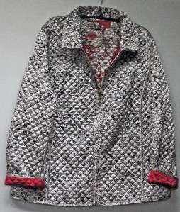 CHICOS REVERSIBLE QUILTED BLOSSOM SESTINA JACKET SZ 2  