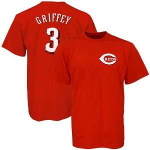   Reds #3 Ken Griffey Jr Red Players T shirt