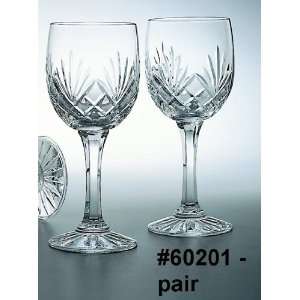 Cut Crystal 8oz Wine Goblets Shauna Pattern (pair)  