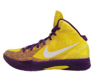 Nike Zoom Hyperdunk 2011 Yellow Purple Geometric Los Angel Lakers QS 