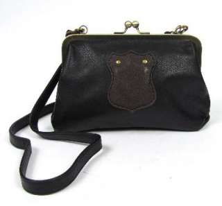 TOKYObay Sloane Shoulder Bag Clutch Handbag Blk or Brn Kiss Lock Frame 