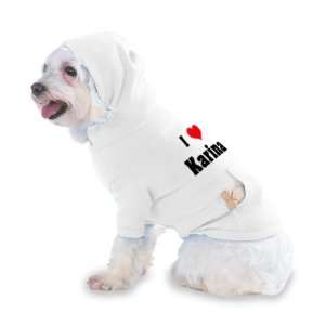  I Love/Heart Karina Hooded T Shirt for Dog or Cat X Small 