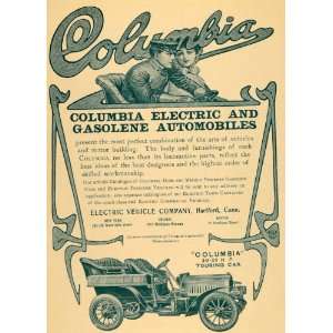  Ad Columbia Touring Motor Car Electric Gas Automobiles Hartford Ct 
