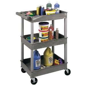  Luxor STC111   3 Tub Utility Cart w/ 4 Casters Office 